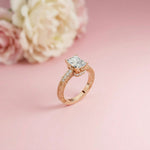 2.19Ct Moissanite Vintage Radiant Cut Milgrain Ring