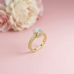 2.19Ct Moissanite Vintage Radiant Cut Milgrain Ring