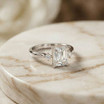 2.13Ct Moissanite Radiant Cut Three-Stone Ring