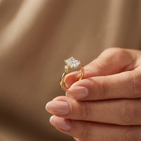 2.13Ct Moissanite Radiant Cut Three-Stone Ring