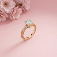 1.97Ct Moissanite Cushion Cut Vintage Ring