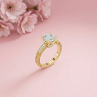 1.97Ct Moissanite Cushion Cut Vintage Ring