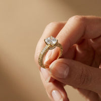 1.97Ct Moissanite Cushion Cut Vintage Ring