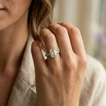 2.29Ct Moissanite Emerald Cut Vintage Pavé Ring