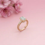 2.29Ct Moissanite Emerald Cut Vintage Pavé Ring