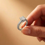 1.97Ct Moissanite Vintage Milgrain Emerald-Cut Halo Ring