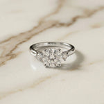 2.15Ct Moissanite Round Solitaire Three-Stone Ring