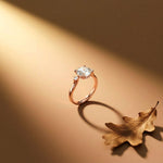2.15Ct Moissanite Round Solitaire Three-Stone Ring