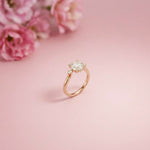 2.15Ct Moissanite Round Solitaire Three-Stone Ring