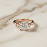 2.15Ct Moissanite Round Solitaire Three-Stone Ring