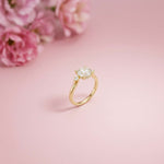 2.15Ct Moissanite Round Solitaire Three-Stone Ring