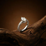 1.38Ct Moissanite Pear Cut Vintage Ring