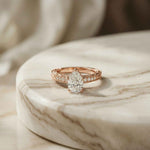 1.38Ct Moissanite Pear Cut Vintage Ring