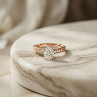 1.38Ct Moissanite Pear Cut Vintage Ring