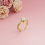 1.38Ct Moissanite Pear Cut Vintage Ring
