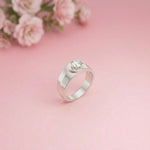 0.75Ct Moissanite Modern Bezel-Set Ring For Men's