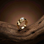 0.75Ct Moissanite Modern Bezel-Set Ring For Men's