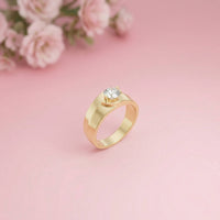 0.75Ct Moissanite Modern Bezel-Set Ring For Men's