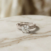 2.21Ct Moissanite Round Cut Vintage Ring