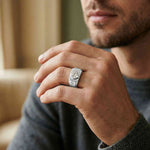 3.66Ct Moissanite Bold Bezel Ring For Men's