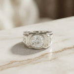 3.66Ct Moissanite Bold Bezel Ring For Men's