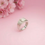 2.30Ct Moissanite Princess Cut Multi-Ridge Ring For Men's