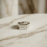 0.68Ct Moissanite Channel Accent Statement Ring For Men's