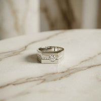 0.68Ct Moissanite Channel Accent Statement Ring For Men's