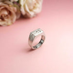 0.68Ct Moissanite Channel Accent Statement Ring For Men's