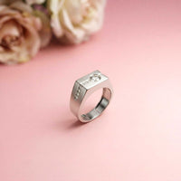 0.68Ct Moissanite Channel Accent Statement Ring For Men's