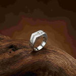 0.68Ct Moissanite Channel Accent Statement Ring For Men's