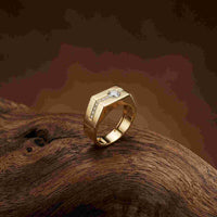 0.68Ct Moissanite Channel Accent Statement Ring For Men's