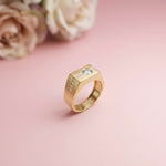 0.68Ct Moissanite Channel Accent Statement Ring For Men's