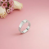 1.02Ct Moissanite Emerald Cut Minimal Ring For Men's