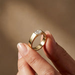 1.02Ct Moissanite Emerald Cut Minimal Ring For Men's