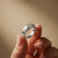 0.75Ct Moissanite Split Shank Solitaire Ring For Men's