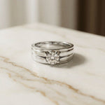 0.75Ct Moissanite Split Shank Solitaire Ring For Men's