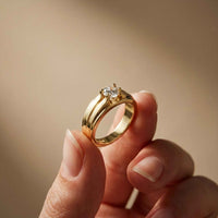 0.75Ct Moissanite Split Shank Solitaire Ring For Men's
