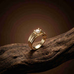 0.75Ct Moissanite Split Shank Solitaire Ring For Men's