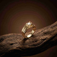 0.75Ct Moissanite Split Shank Solitaire Ring For Men's