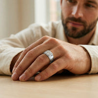 0.75Ct Moissanite Bold Bezel Set Solitaire Ring For Men's