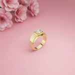 0.75Ct Moissanite Bold Bezel Set Solitaire Ring For Men's