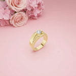 0.75Ct Moissanite Angular Groove Ring For Men's
