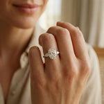 3.1Ct Moissanite Oval Cut Three-Stone Elegance Ring
