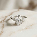 3.1Ct Moissanite Oval Cut Three-Stone Elegance Ring