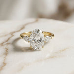 3.1Ct Moissanite Oval Cut Three-Stone Elegance Ring