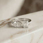 2.1Ct Moissanite Marquise & Emerald Cut Ring