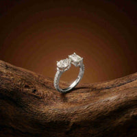 2.1Ct Moissanite Marquise & Emerald Cut Ring