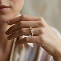 2.1Ct Moissanite Marquise & Emerald Cut Ring