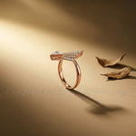 0.57Ct Moissanite Geometric Fan Gold Ring